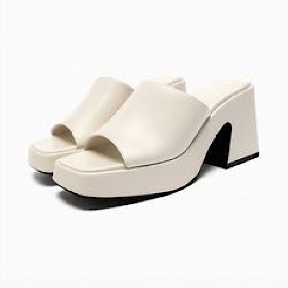 Zara ivory platform mules - Picture 1 of 9